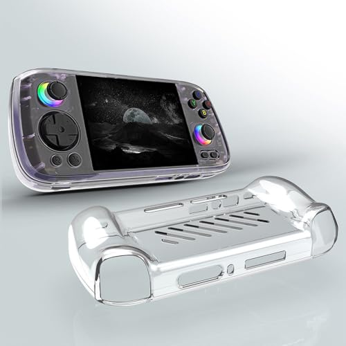 Walieoka Protective Case Compatible with RG406H Retro Handheld Game Console,TPU Protective Cover Game Console with Ergonomic Grip - Anti-Collision and Non-Slip (Transparent) - color: Transparent