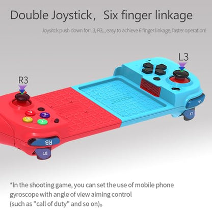 Koiiko Wireless Cloud Gaming Controller for iOS, Android, Windows PC & iPhone/iPad, Steam. Hall & Linear Triggers, E-Sports Handle Gamepad, Bluetooth - Black/Red - color: bluered