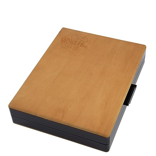 Monster Wooden Deluxe RPG Stat Tracker Case- Keep Track of Player Level, Stats & Currency- Felt Lined Dice Tray, Magnetic Closure w Character Sheets, Store Miniatures & Accessories-Compatible with DND - color: Light Stain