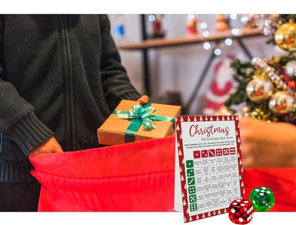 Exchange Dice Game, One Instruction Standing Sign with 2 Dice, Christmas Group Party Game, Xmas Gift Swap Game-SDGE02
