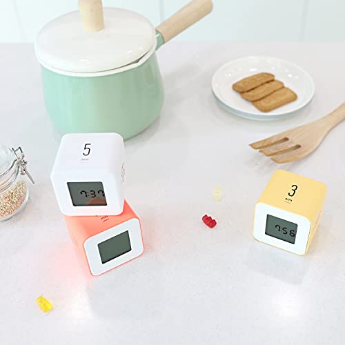 mooas Multi Cube Timer Clock (Mint) Rotating Flip Gravity Sensor Time Management Digital LED Clock & Timer 1, 3, 5, 10 min Setting ADHD Desk Office Productivity Kids Workout Kitchen - color: Mint