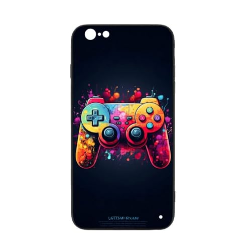 for iPhone 6/6S Case - All-New Game Controller Design, Glass Back + TPU Inner Shell, Extreme Slimness, Military-Grade Protection, Precise Cutouts, Cell Phone Cases for Boys Girls - color: game controller-13, size: iPhone 6/6S