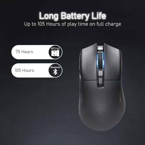 iRocks M31R Wireless Gaming Mouse, Triple Mode 2.4G/ Bluetooth/USB-C Detachable Cable Gaming Mouse, Kailh GM8.0 Mouse Switches, Advanced PixArt PAW3395 Optical Sensor, Up to 26,000 DPI - Black - color: Black