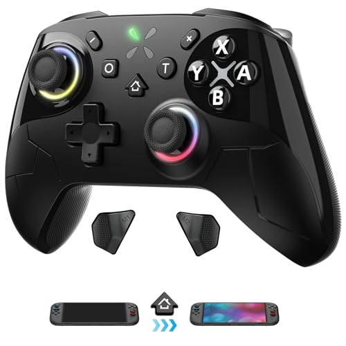 FASTSNAIL Wireless Controller for Nintendo Switch 2/1/OLED | Hall Effect Joystick P-Controller with 12 RGB/Programming/Motion Control/Gyro Axis/Turbo/Vibration/Screenshot/Wake up