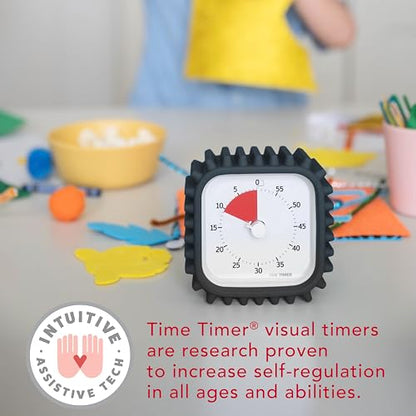 Time Timer MOD with Tire Protective Case - Charcoal Case with Visual Timer - Individual Sized 60 Minute Visual Countdown for ADHD, Autism, Kids, Students, and Pomodoro with Silent Operation (Tread)