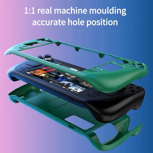 Steam Deck Protective Case with Kickstand Full Coverage Fingerprint Proof Cover for Hands-Free Gaming and Protection