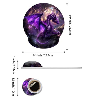 Mouse Pad with Wrist Support, Ergonomic Mouse Pad with Memory Foam Wrist Rest Cushion, Non-Slip Rubber Base Gaming Mice Pad for Home Office Computer Laptop,Dragon - color: Dragon