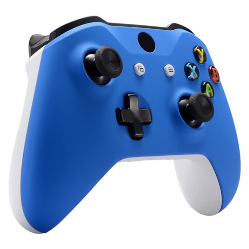 eXtremeRate Blue Soft Touch Front Housing Shell Case for Xbox One S/X Controller, Comfortable Replacement Kit Faceplate Cover for Xbox One Wireless Controller Model 1708 - color: Blue