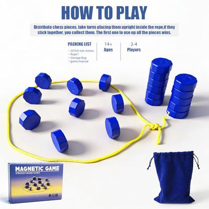 Magnet Chess Game Magnet Game with String for Easter Basket Stuffers Family Games Night, Great Fun Puzzle Strategy Games for Family & Party, Camping Tops, Game Collections