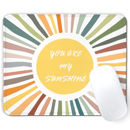 Boho Colorful Sun You are My Sunshine Mouse Pad Gifts,Mouse Pads Mousepad for Desk Home Office Dorm Computers Laptop, Boho Office Supplies Desk Accessories, 9.5x7.9 Inch - color: Color-15