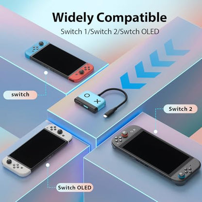 Switch Dock for Nintendo Switch 2,Portable TV Docking Station Replacement with 4K/60HZ HDMI TV USB 3.0 Port and USB C Charging,Compatible with Nintendo Switch 1/2/OLED Steam Deck - color: Blue
