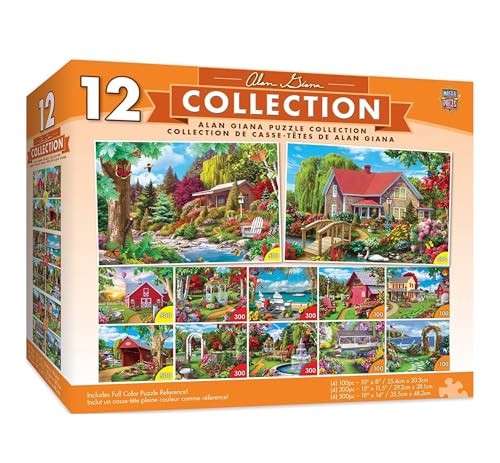 MasterPieces Jigsaw Puzzle 12-Pack Bundle Set, Folk Art by Alan Giana, Multi-Pack for Adults & Kids, Eco-Friendly - style: Alan Giana