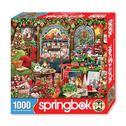 Springbok's Christmas Boutique 1000 Piece Jigsaw Puzzleby Artist Gina Jane Features a Cozy Holiday Boutique Overflowing with Festive Gifts - style: Christmas Boutique