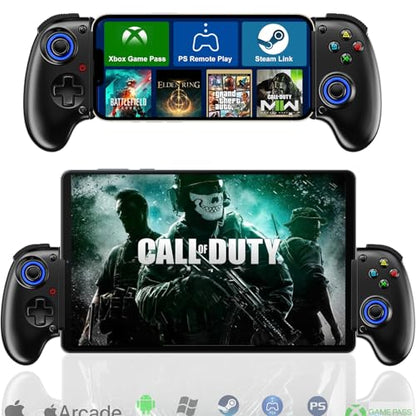 Megadream Mobile Gaming Controller for iPhone/Android - iPad/Tablet - Cloud Game - NS-Switch/PS4 - Turn Your Phone into a Gaming Console - PS5/Xbox Remote Play Streaming, Call of Duty & More, Turbo, Black - color: Black
