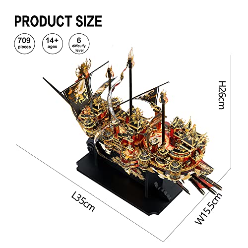 Piececool 3D Metal Puzzles Ship Models Kits to Build for Adults, The Wind Breaker Ship Model Building Kit, Brain Teaser DIY Craft Gifts for Teens Man Woman Family- 709 Pcs - color: Wind Breaker Ship
