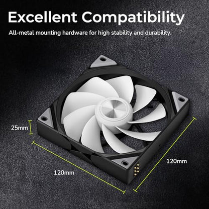 Tryx 120mm Case Fan Reverse Blade ARGB PC Computer Quiet Fan 3in1 Cooler, Upgraded Pogo-Pin Connection with Magnetic Cable，ARGB Gen2 LEDs，New Version ROTA SL，Black - color: 3in1 Black, size: Reverse Fan