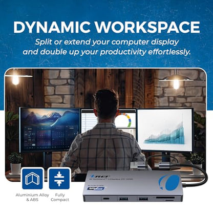 OREI SplitXtend USB C Docking Station Triple Monitor with 3xHDMI Ports, Thunderbolt 4 Dock, HDMI DisplayPort Hub, Dual Monitor HDMI Adapter Extend, USB C Splitter, 100W PD, SD Card Reader, 4K Output | OREI SplitXtend USB C Docking Station Triple Monitor w