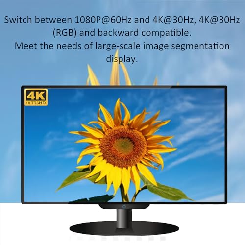 HDMI MultiViewer Switch 9x1, Seamless HDMI Quad MultiViewer Switcher 9 in 1 Out with IR Remote Control, Support 1080P@60Hz and 10 Viewing Modes - size: 9x1 HDMI Multiviewer Switch
