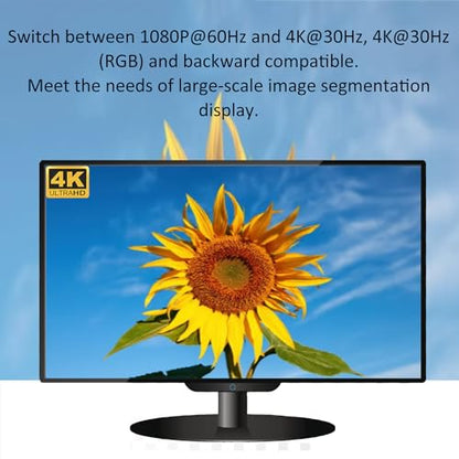 HDMI MultiViewer Switch 9x1, Seamless HDMI Quad MultiViewer Switcher 9 in 1 Out with IR Remote Control, Support 1080P@60Hz and 10 Viewing Modes - size: 9x1 HDMI Multiviewer Switch