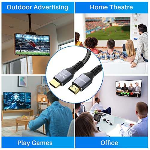 8K HDMI 2.1 Cable 3.3FT/1M, Real Certified 48Gbps Ultra High Speed HDMI® Cable, Braided Cord, Supports 10K 8K@60Hz 4K@120Hz, eARC, HDR 10, HDCP 2.2&2.3, Compatible with TV PS5 X-box Projector Monitor - size: 3.3FT, style: 1 Pack