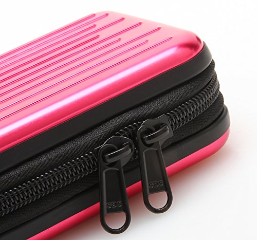 Anti-Shock Silver Aluminium Carry Travel Protective Storage Case Bag for 2.5" Inch Portable External Hard Drive HDD USB 2.0/3.0 (Red) - color: Red