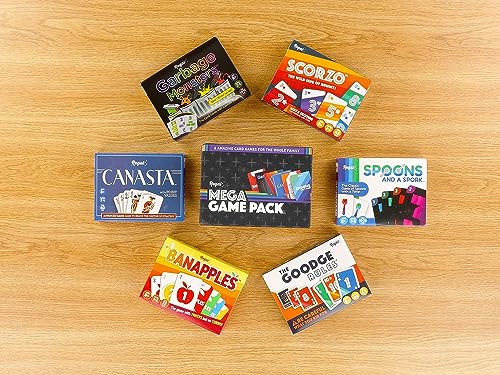 Regal Games Fun Card Games Set for Adults - Canasta, Spoons and a Spork, Garbage Monsters, ScorZo, The Goodge Rules, and Banapples Decks - Fun & Travel Playing Cards for Family Game Night - size: All 6 Games