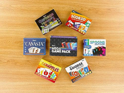 Regal Games Fun Card Games Set for Adults - Canasta, Spoons and a Spork, Garbage Monsters, ScorZo, The Goodge Rules, and Banapples Decks - Fun & Travel Playing Cards for Family Game Night - size: All 6 Games