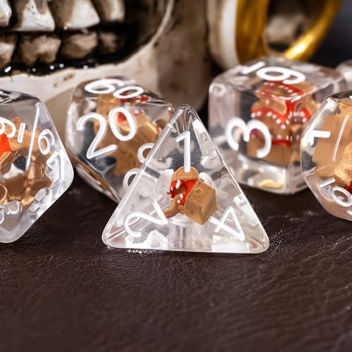 UDIXI Polyhedral Dice Set D&D, Mimic Chest DND Dice Set for Tabletop Games | Velvet Storage Bag, DM Gift, for Dungeons and Dragons Role Playing Games Board Games - color: Mimic Chest