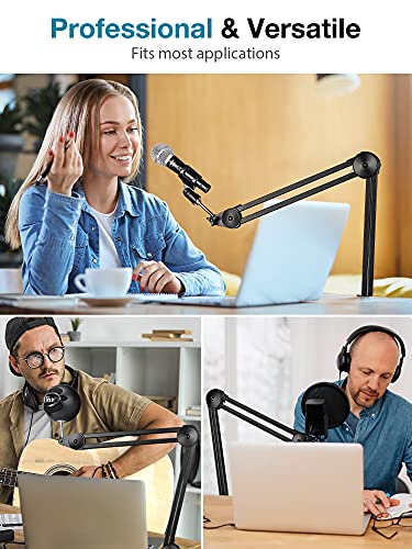 InnoGear Mic Arm Desk Mount Microphone Stand Boom Arm for Blue Yeti | For Hyper X QuadCast SoloCast Fifine, Silent, Professional, 3.5 lb Weight Capacity, 28" Extendable, Adjustable Angles - size: Medium