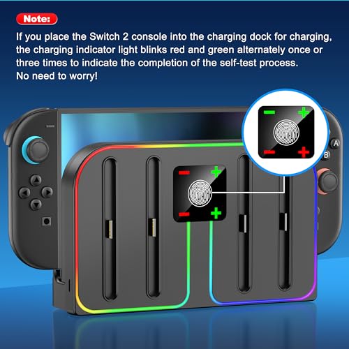 Svetaecho Charging Dock Compatible with Nintendo Switch 2 (2025) for Joycon Controller Charging, 4 in 1 Joypad Charger for Switch 2 Joy Con Fast Charger Stand Station Accessories PlayStation 3 - style: Vertical
