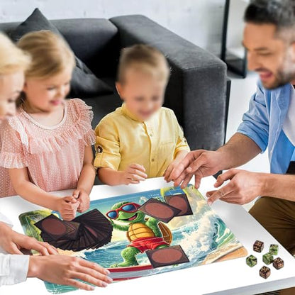 for MTG Card Playmat with Zones-Includes A Storage Bag and 6 Dice, 24 x 14 inches for TCG Playmat with Non-Slip Rubber, Game Mat, Surfing Sea Turtle - color: Yux-playmats-2-2A-275