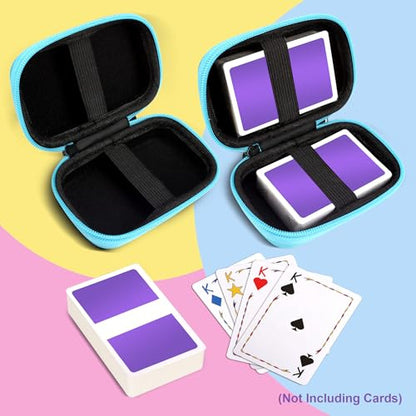 Travel Card Games Case Compatible with Card Games Set, Playing Card Case Compatible with UNO Card Game (Not Including Cards) (Blue)