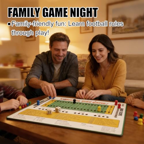 Football Dice Challenge – Premium Wooden Board Game with Scoring Tray for Competitive Family Play and Gifting