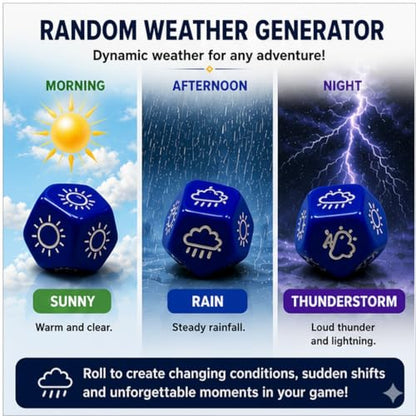 Bescon's Emotion, Weather and Direction Dice Set, 3 Piece Proprietary Polyhedral RPG Dice Set in Blue, Green, Yellow - color: Emotion and Weather 3pcs Set