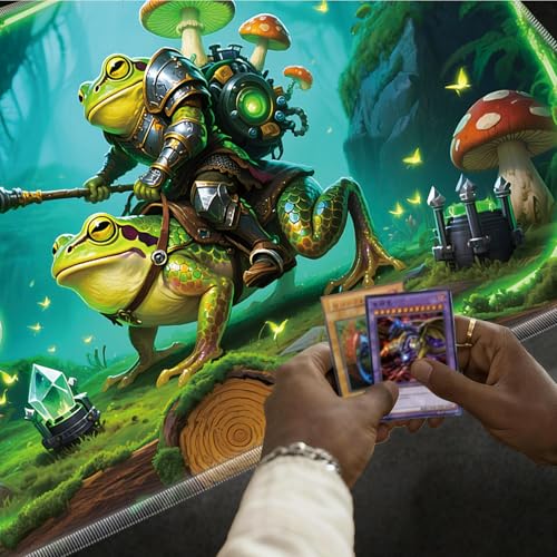 for MTG Playmat, for TCG Play Mat, 24 x 14 inches, Magic Game Card Mat Commander Playmat,Trading Card Inked Game Mat,Battle Game Rubber Non-Slip Mat - Frog - color: Frog