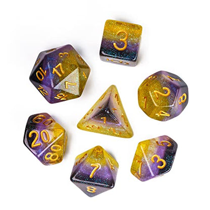 7PCS Non-Binary-Pride Polyhedral DND Dice Set, Homosexual Flag D&D Dice for RPG and Other Table Games - color: Flag-non-binary-pride