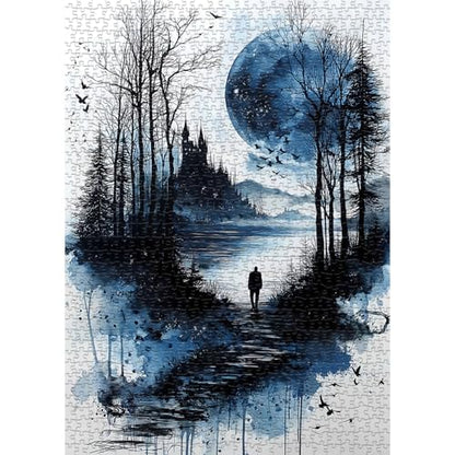 Nature Landscape Puzzles for Adults 1000 Pieces, PICKFORU Lone Shadow Lake Jigsaw Puzzle, Fantasy Forest Plant Tree Scenic Impossible Puzzle - style: Lone Shadow Lake Puzzle