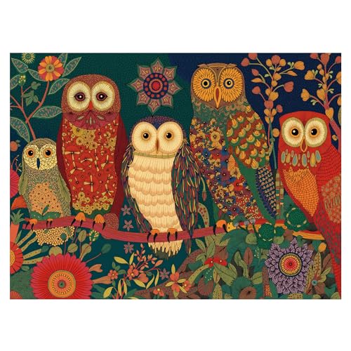 Jigsaw Puzzles for Adults 1000 Pieces, Owl Puzzles | Home Wall Decor for Family Challenging Games - color: Owl