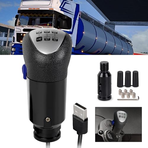 RASTP USB American Truck Simulator Shifter, Gearshift Knob for ATS & ETS2 Games Compatible with Logitech G27 G29 G920 Thrustmaster TH8A Fanatec SQ, PC Sim Racing Shifter (Style 3) - size: USB Gearshift Knob Style 3