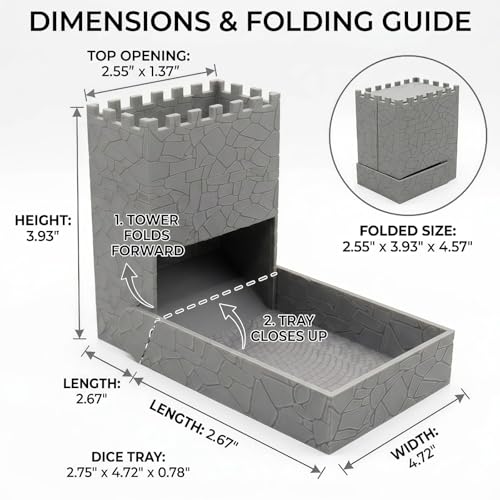 Foldable Dice Tower Compatible with Board Game, Collapsible Hexagonal Tabletop Dice Roller, Travel-Friendly Space-Saving Gaming Accessory for Settlers and Dice Games (Tower Only)