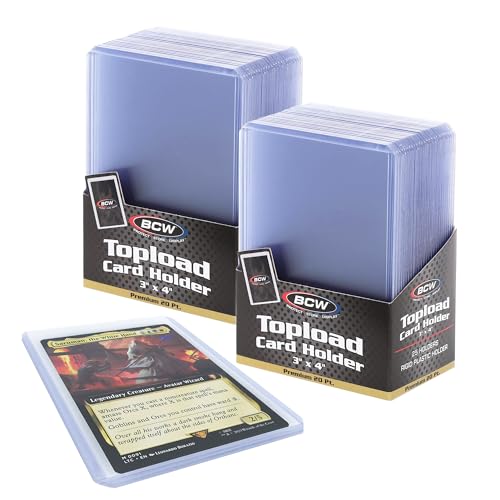 BCW 3x4 Topload Card Holder - Premium 35PT Thickness | 50 Pack | Quality Rigid PVC Protector for Standard Size Trading Cards | Card Holders for Sports Cards, MTG, Pokemon, and More - size: 50 Pack
