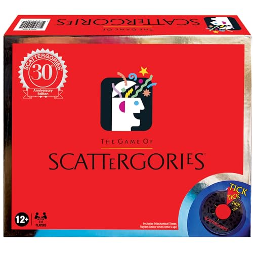 Winning Moves Scattergories 30th Anniversary Edition | Includes Classic Mechanical Timer and Classic Categories, 2 to 6 Players, Ages 12+