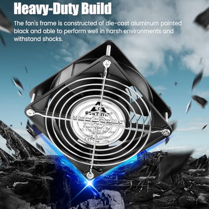 GDSTIME AXIAL 12038 Muffin Fan, 120V AC 120mm x 38mm, Dual Ball Bearing | 110V 115V, 120x120x38mm, Aluminum Frame, High Speed, for Generator Box, Air Hockey Table Cooling Ventilation Exhaust - size: 120x120x38mm