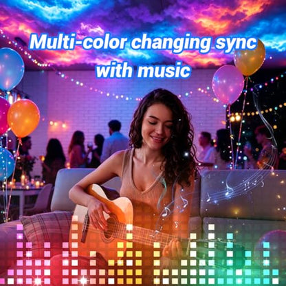 3D Thundercloud Ceiling LED Light, DIY Creative Night Lights,32FT | Cotton DIY cloud light with RGB lightning. Creates a vibrant atmosphere for gaming rooms, parties, clubs, and DJ bars. - size: 32 Feet