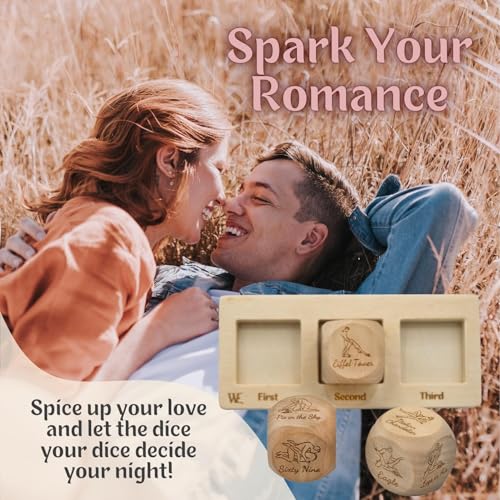 Date Night Dice Sex Game Love Set - 6 Sex Positions Dice, Decision Coin, Board & Carry Bag - Adult Sex Toys & Games for Couples, Bachelorette Party Favors, Bridal Shower Gifts Couples Gift for Him Her - style: Love Set