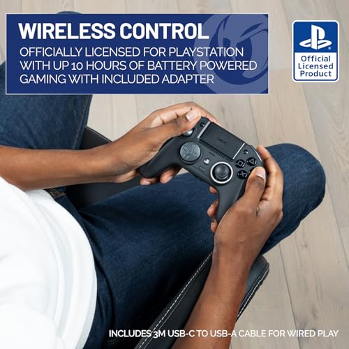 Nacon Revolution 5 Pro Officially Licensed PlayStation Wireless Controller | For PS5 / PS4 / PC - Hall Effect Joysticks and Triggers, Trigger Stops, Mappable Buttons, 8-way and 4-Way D-pad - Black - color: Black
