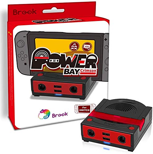 Brook Power Bay Crimson - Portable and Fast Charging Dock Stand, Docking Station for NS, Compatible with NS and GC Controllers, Support HDMI Out Put