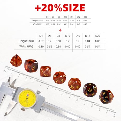 Unique Gemstone Dice Set 7PCS, Handmade Natural Stone Polyhedral DND Dice with Premium Gift Case for Board Game Lovers Birthday Gift - color: Zs-hh