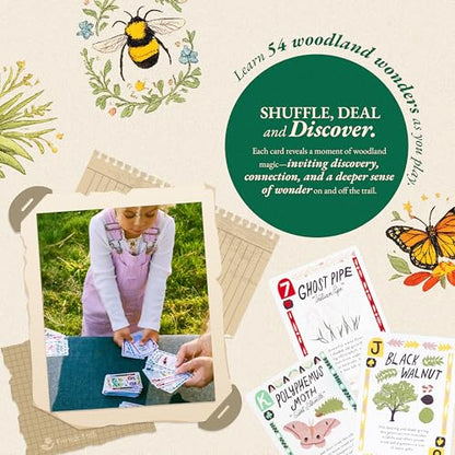 Woodland Treasures Botanical Playing Cards for Nature Lovers & Collectors – Beautiful Playing Cards, Poker Deck Featuring 52 Hand-Illustrated Forest Wonders + Digital Booklet of 20 Classic Games - style: Woodland Treasures