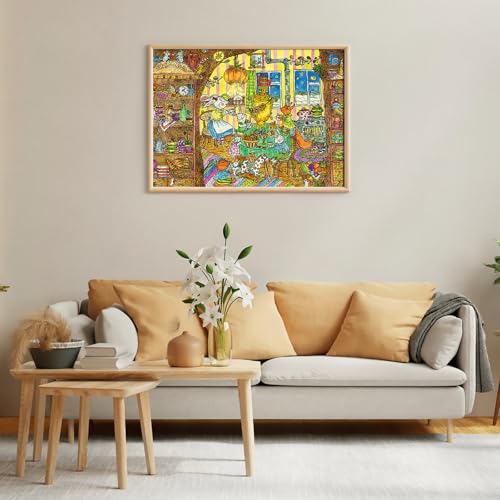 Puzzles for Adults 1000 Pieces, Jigsaw Puzzle for Adults, Fun Challenging Puzzle, Animal Kitchen Fun Puzzles Game, Interlock Perfectly No Dust, Gifts for Easter Mother’s Day - color: Kitchen Fun
